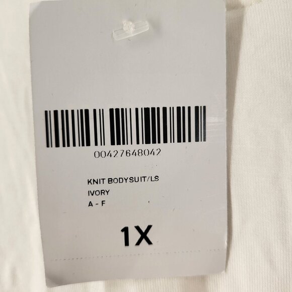 Forever 21 Women's Ivory Long Sleeve Bodysuit 1X Soft Stretchy Fabric - Picture 4 of 9